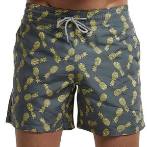 Le Club New Pineapple Gray Swim Trunks Size XL